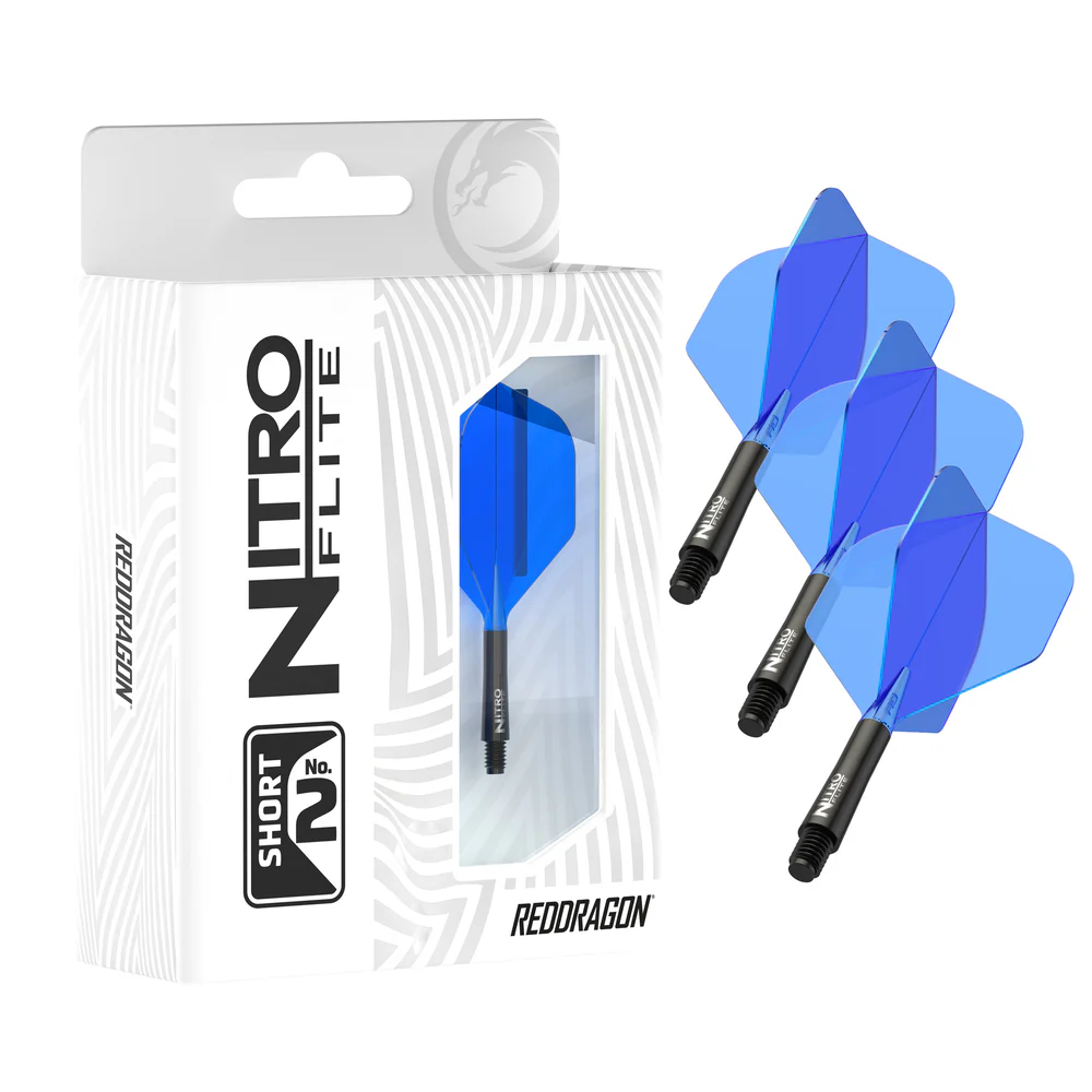 Bild von Red Dragon Nitro Flite Integrierte Dart Flights Standard No2 Schwarz & Blau